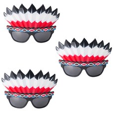 PARTYSHOW 印地安眼鏡, 混合顏色, 3個