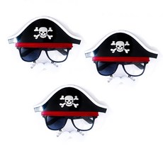 PARTYSHOW 海盜船長眼鏡, 混合顏色, 3個
