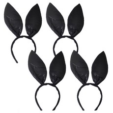 派對秀 黑色兔子髮箍, 混合顏色, 4個