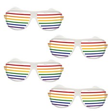 PARTYSHOW 百葉窗眼鏡, 彩虹白, 4個