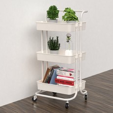 리벤스 이동식 다용도 핸드 트롤리, 모던화이트, 3단