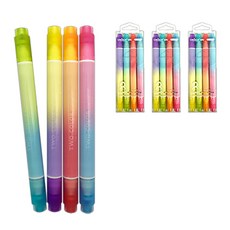 Bluemato CS 雙色螢光筆 4入組 HLP008, 混合顏色, 4套