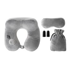 iNTRAVEL 駱駝抽氣枕頭 +眼貼 +耳塞 +小袋套組, 灰色