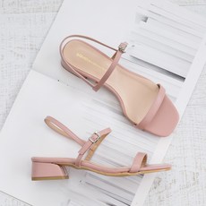 GODSHOE 女款窄版扣環繫帶涼鞋 3cm, 240, 印度粉