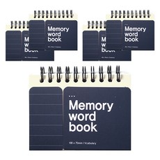 투영디자인 메모리 상철 컬러 단어장 60매, 네이비_NAVY, 5개