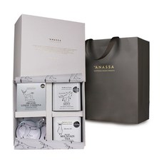 ANASSA 花草茶禮盒+購物袋, 山茶 20g+薄荷茶 20g+檸檬馬鞭草茶包 1g 10入+茶杯, 1組