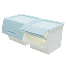 Hello Living 層疊上掀式收納箱 35L, 2個, 素玫瑰藍