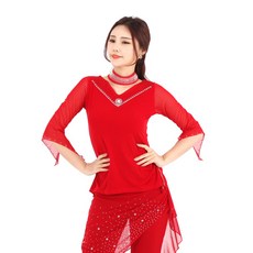 Valley Wholesale Mall LDT2500 V 線前的寶石 T恤, 紅色的