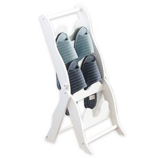 GOOD'S DECO 摺疊木製拖鞋架 白色, 1個