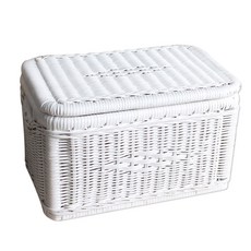 Gummika藤編蓋收納盒, 白色的, 1個