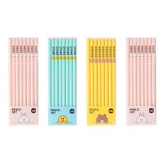 라인프렌즈 펜슬세트 8p x 4종, 코니, 샐리, 브라운, 랜덤 발송, 1세트