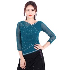 Valley批發店不對稱疊穿T恤 LDT3500, 綠色