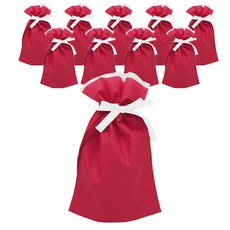 도나앤데코 더블리본 선물 복주머니 부직포백 대, 와인, 10개