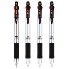 JAVAPEN Jet 3色 M 多功能筆 0.7mm, 金屬銀, 4個