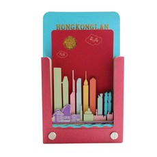 kkukku kkakka 大夢手工 3D 記事本香港大廈 154 x 90 x 20 毫米, 紅色的, 1個