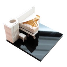 kkukku kkakka Big Dream 手工製作的 3D 記事本鋼琴 80 x 80 x 40 毫米, 白色的, 1個
