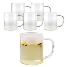 Samho Glass 耐熱玻璃手把玻璃馬克杯 420ml mug cup-3, 6個, 單一顏色
