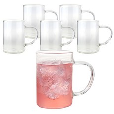 Samho Glass 耐熱玻璃手柄玻璃馬克杯 240ml mug cup-1, 6個, 單一顏色