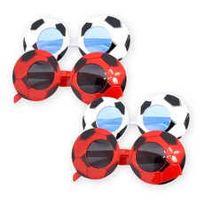 足球造型眼鏡 2款, 白紅, 2套