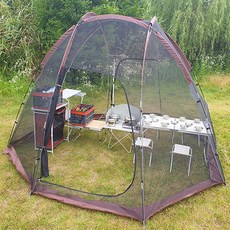 BELLOPA 全網布大圓頂蚊帳遮蔽帳, 咖啡色