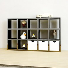 큐빅스 미니 진열장 5X3 + 서랍함3 WH, 블랙