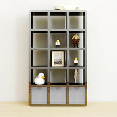 큐빅스 미니 진열장 5X3 + 서랍함3 TP, 블랙