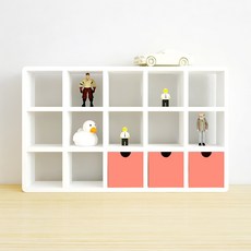 큐빅스 미니 진열장 5X3 + 서랍함3 PK, 화이트