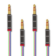 칼론 무지개 스프링 AUX 스테레오케이블 2p, APC-A21, 블랙, 2개
