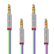 칼론 무지개 스프링 AUX 스테레오케이블 2p, APC-A21, 실버, 2개