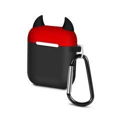 MINIPLE 惡魔 AirPods 耳機保護殼, 單一商品, 黑色, 1個