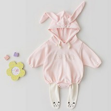 Mom's care 動物耳朵造型連帽長袖連身衣 G045BCBA060