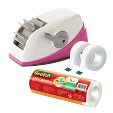 쓰리엠 원터치 테이프 디스펜서 + 테이프 리필 2종 + 550 리필 12mm 12p, 핑크, 1세트