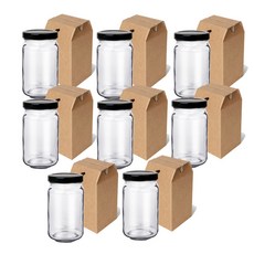 Mirkorea B NEW 500 密封玻璃瓶 方形 + 禮物盒, 450ml, 8套