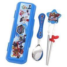 Dinocore 孩童卡通人物印花湯匙+左手學習筷+餐具盒 PM074, 混色, 1組