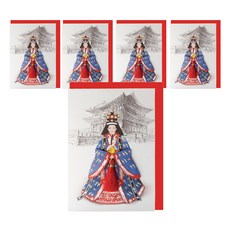 From&To T221-4 大禮服 賀年卡 祝賀 感謝卡 5入 + 信封 5入 + 內頁 5入, 混合顏色, 1套