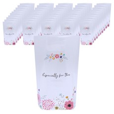 BOM91 BOM 浪漫花朵塑膠購物袋 20 x 28 x 4 cm, 50個, 混合顏色