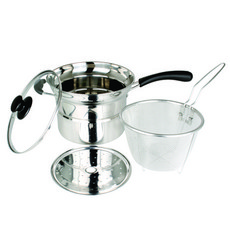 多功能單柄不鏽鋼煮麵鍋, 18厘米, 1個