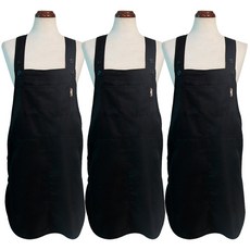 BYDECO 防水素色連身圍裙, 黑色, 3個