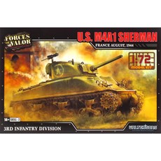 레프리카 프라모델 1/72 U S M4A1 셔먼 전차 프랑스 1944 프라모델 WTS101582KIT, 1개