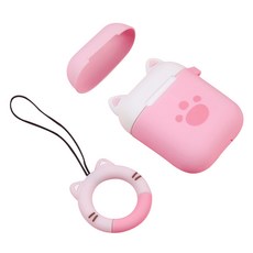 MINIPLE 귀요미펫 에어팟 이어폰 케이스, 고양이 흰핑