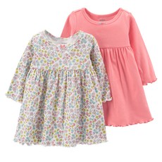 carter's 女嬰2入長袖連衣裙套裝
