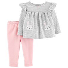 카터스 베이비 여아용 2p 버니 탑 + 팬츠 세트