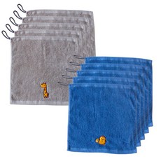 回禮掛環毛巾 長頸鹿 5入 + 企鵝 5入, 混合顏色, 1套