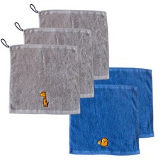 掛式毛巾 長頸鹿 3條+企鵝 2條, 混色, 1套
