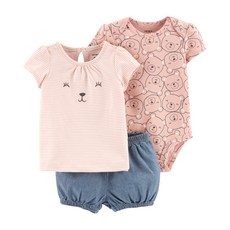 카터스 여아용 3p 베어 리틀 쇼트 팬츠 세트