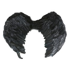 豪華羽毛天使翅膀裝飾, 黑色的, 1個