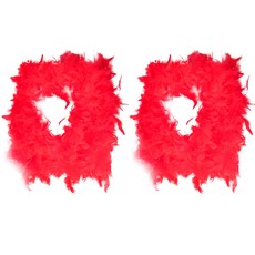 파티쇼 파티 깃털 목도리, 레드, 2개