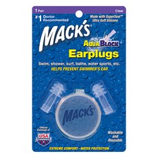 MACK'S Aqua Block 矽膠游泳耳塞 透明色, 1套, 1副