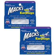 MACK'S AquaBlock矽膠游泳耳塞 透明, 4個, 2套