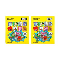 BT21 엠보플레이크 스티커, 코믹팝, 2개